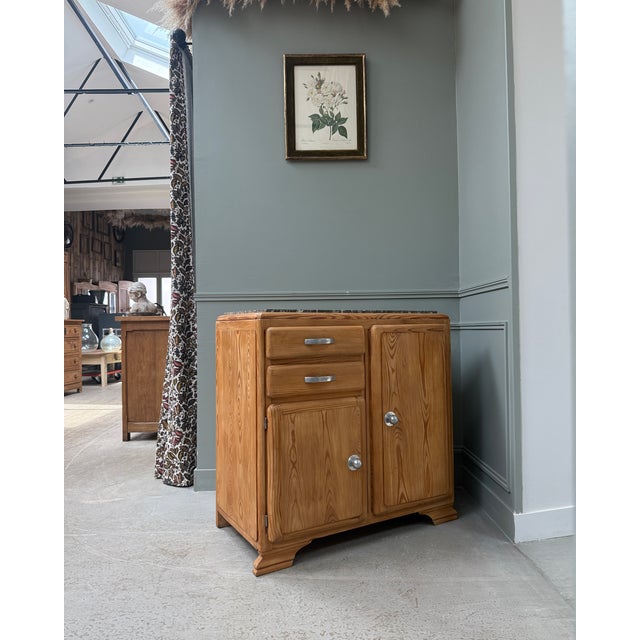 Wood Art Deco Sideboard in Pitch Pine, 1940s For Sale - Image 7 of 13
