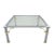 Vintage Mid-Century Maison Jansen Chrome & Brass Square Coffee Table For Sale - Image 9 of 9