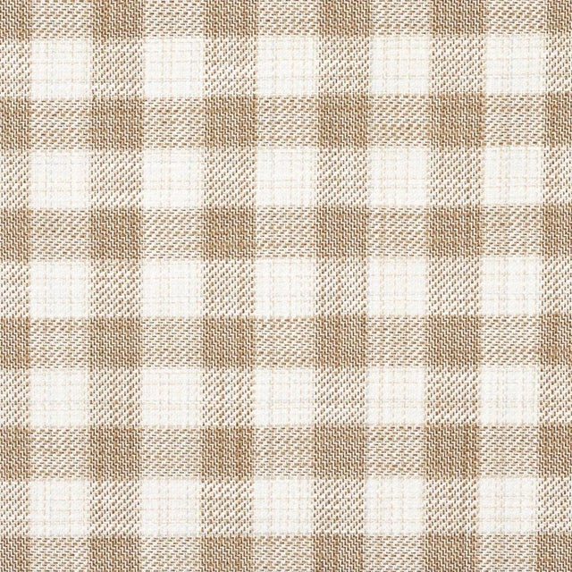 Sample - Schumacher Martina Plaid Indoor/Outdoor Fabric in Natural For Sale