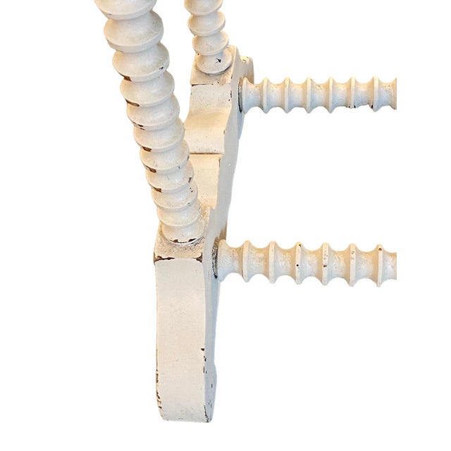 Vintage Shabby Chic White Painted Rectangle Side Table With Spindle Legs For Sale - Image 12 of 12