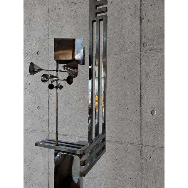 1970s Chrome Kinetic Wind Catcher Sculpture, 1970s For Sale - Image 5 of 10