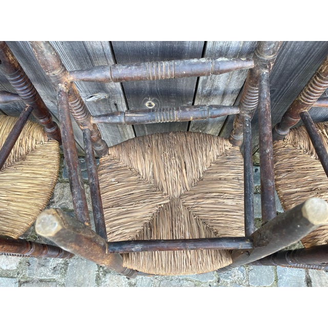 Farm Straw Chairs, 1890s, Set of 3 For Sale - Image 10 of 13