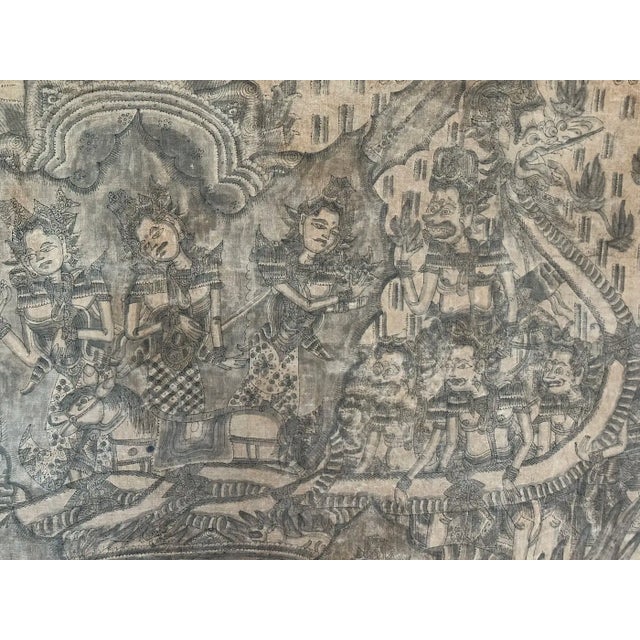 Bali Hindu Textile Framed 'Kamasan' Painting, Indonesia C. 1920 For Sale - Image 10 of 18