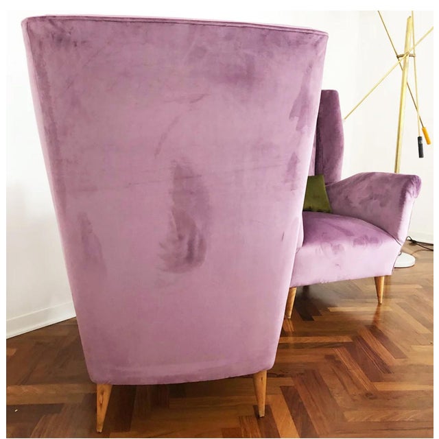 Vintage Mauve Armchairs, 1950s, Set of 2 For Sale - Image 3 of 5