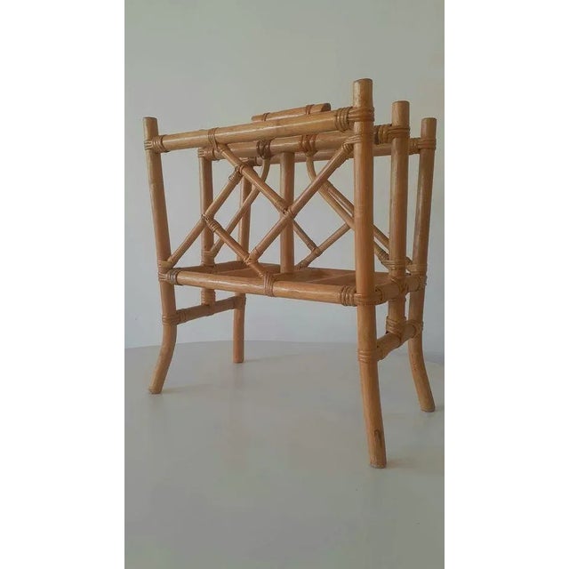 Wood 1950s Chippendale Bamboo Magazine Rack For Sale - Image 7 of 7