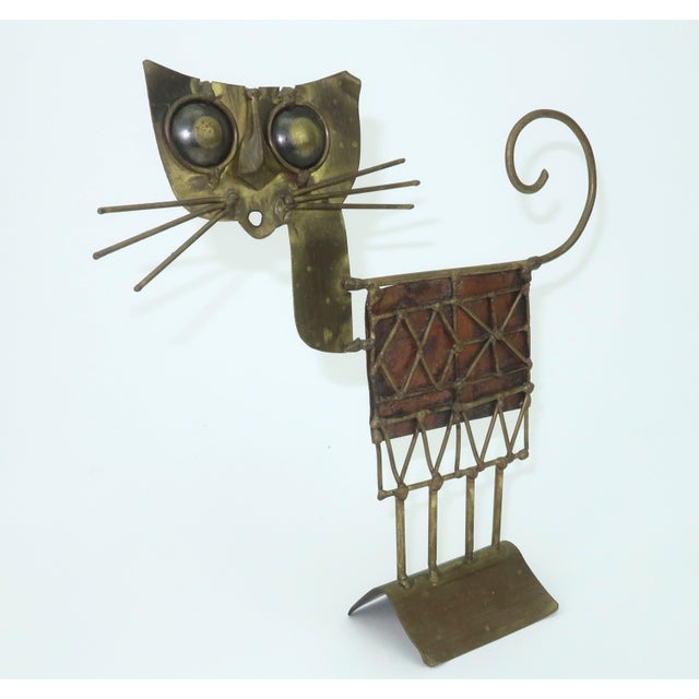 Jarc French Brutalist Metal Cat Sculpture, 1970's For Sale - Image 10 of 14