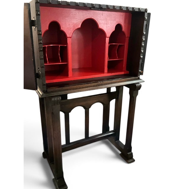Spanish Revival Drop-Front Secretary Desk | Moorish Writing Cabinet | Mediterranean Escritorio c.1930 For Sale - Image 13 of 13