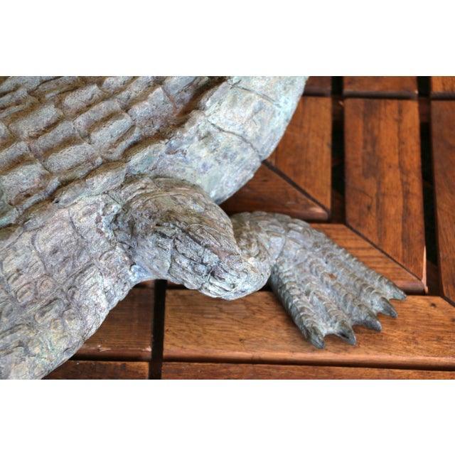 Vintage Bronze Crocodile Garden Fountain Sculpture, Circa 1970s For Sale - Image 12 of 18