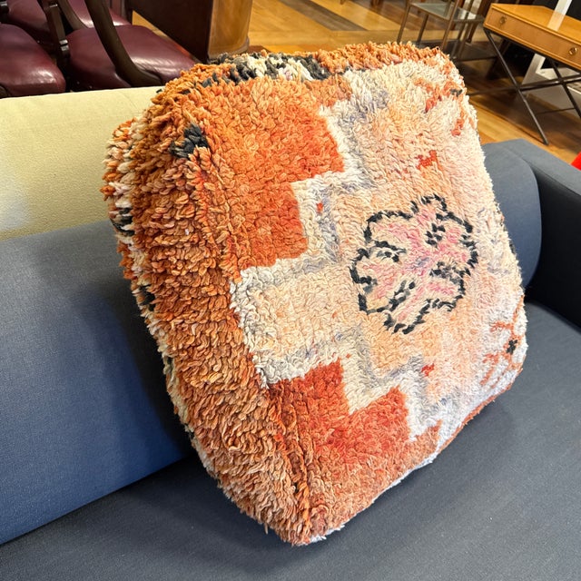 Moroccan Moroccan Style Handwoven Floor Pillow For Sale - Image 3 of 12