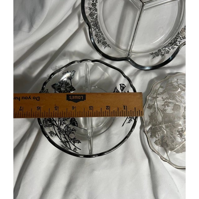 Transparent Vintage Silver City Glass Serving Pieces - Set of 3 For Sale - Image 8 of 11