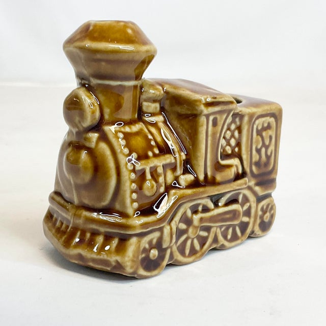1950s Mid-Century Boho Chic Americana Ceramic Train Toothpick Holder. For Sale - Image 4 of 12