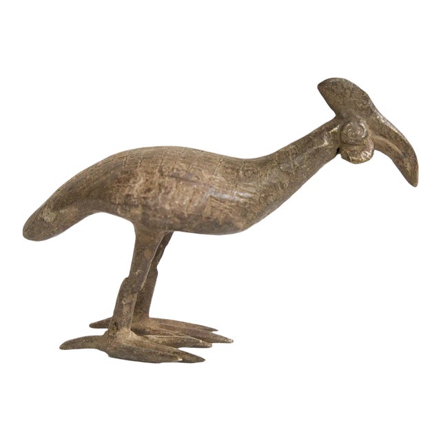 Vintage African Bronze Kori Bustard Bird For Sale