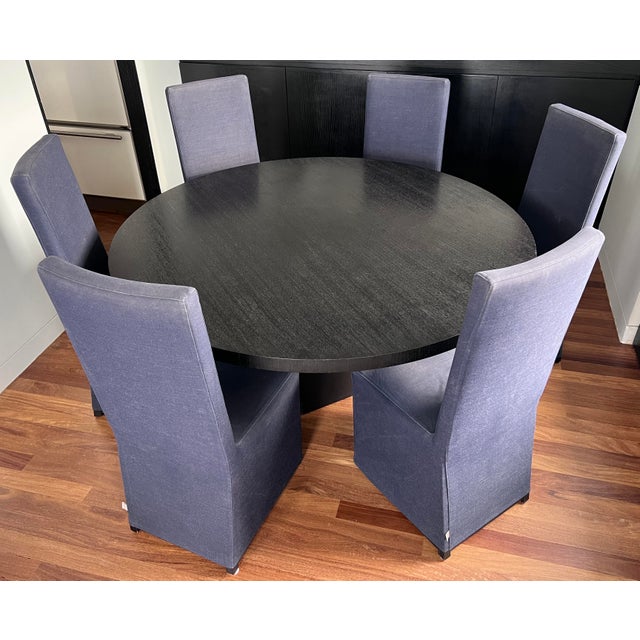 Eggplant Armani Casa Slipcover Dining Chairs (Set of 6) For Sale - Image 8 of 8