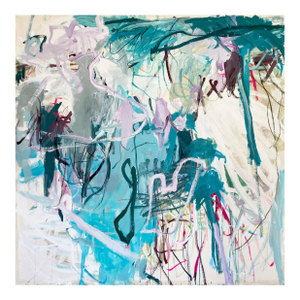 Contemporary Abstract Acrylic, Oil Stick and Pastel on Canvas "Uncovered Memories" by Macha Poynder