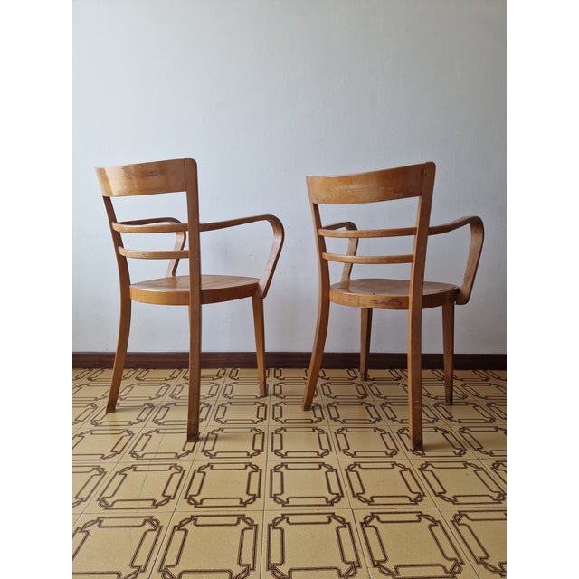 Tan Vintage Armchairs from ARC Vimercate, Milan, 1950s, Set of 2 For Sale - Image 8 of 17