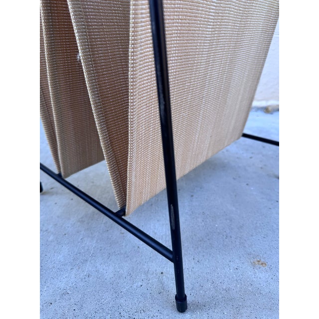 Paul McCobb for Fritz Hansen Magazine Holder, Black Steel & Tan Textile For Sale - Image 12 of 12