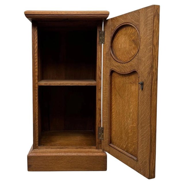 Antique Oak Bedside Cupboard, England For Sale - Image 4 of 11