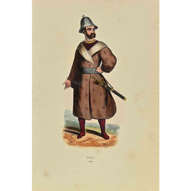 Eleuthe is a lithograph made by Auguste Wahlen in 1844. Hand colored. Good condition. At the center of the artwork is the...