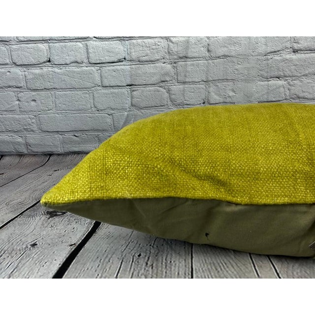 16 x 24 Hemp Pillow Turkish Cushion Natural Green Pillow Cushion Cover For Sale - Image 4 of 4