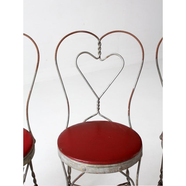 Vintage 1960s Simpson Bosworth Heart Back Ice Cream Parlor Dinette Set For Sale - Image 10 of 18