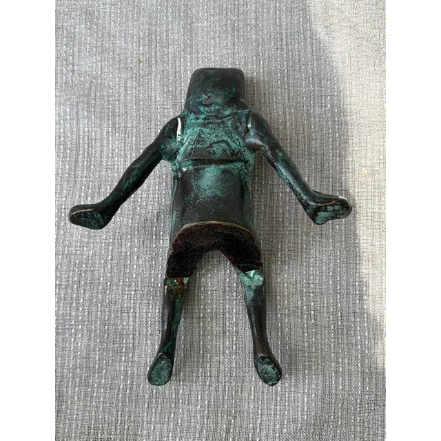 Vintage Bronze Seated Frog Garden Ornament For Sale - Image 15 of 18