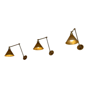 Ann Morris Brass Sconces - Set of 3