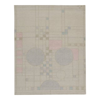 Rug & Kilim’s Distressed Style Modern Rug in Polychromatic Geometric Patterns For Sale