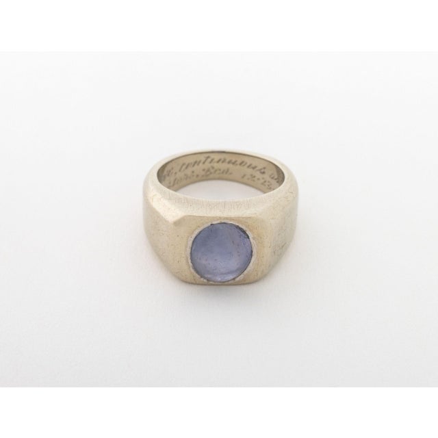 14k White Gold Star Sapphire Ring For Sale - Image 4 of 7