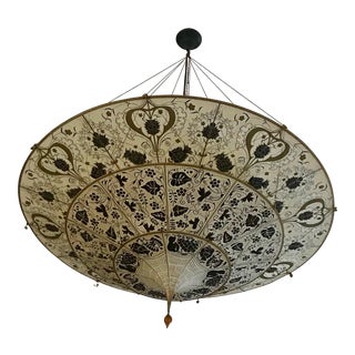 Fortuny 3-Tier Silk Suspended Pendant Light For Sale
