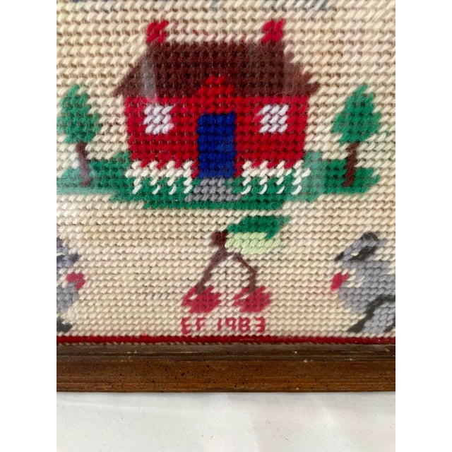 Textile Mid 20th Century Vintage Framed Needlework "Home Sweet Home" For Sale - Image 7 of 7