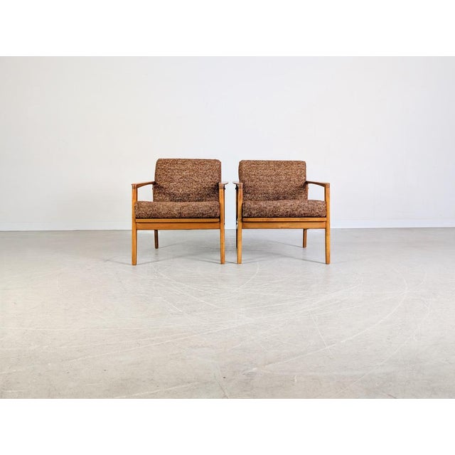Mid-Century Modern Mid-Century Easy Chairs in Walnut, 1970s, Set of 2 For Sale - Image 3 of 12