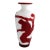 Antique Chinese Red & White Peking Glass Vase, Hand Carved Monkey, C1910 For Sale
