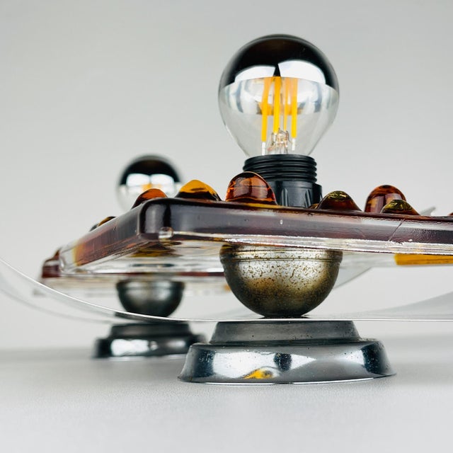 Metal Mid-Century Murano Wall Lamps from Mazzega, Italy 1970, Set of 2 For Sale - Image 7 of 15