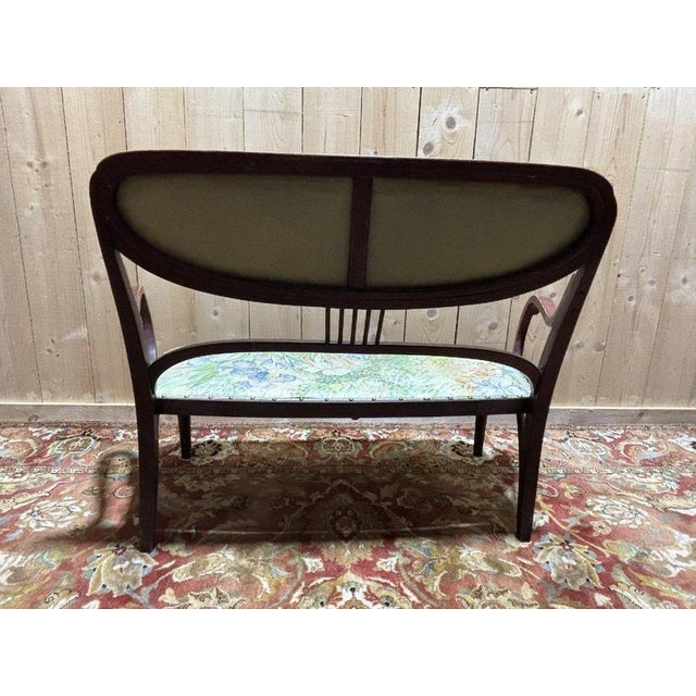Wood Upholstered Mahogany Bench from Thonet For Sale - Image 7 of 10