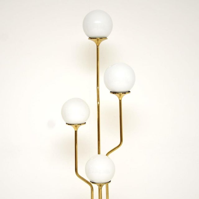 Vintage Italian Brass and Opaline Glass Floor Lamp from Goffredo Reggiani, 1970s For Sale - Image 4 of 8