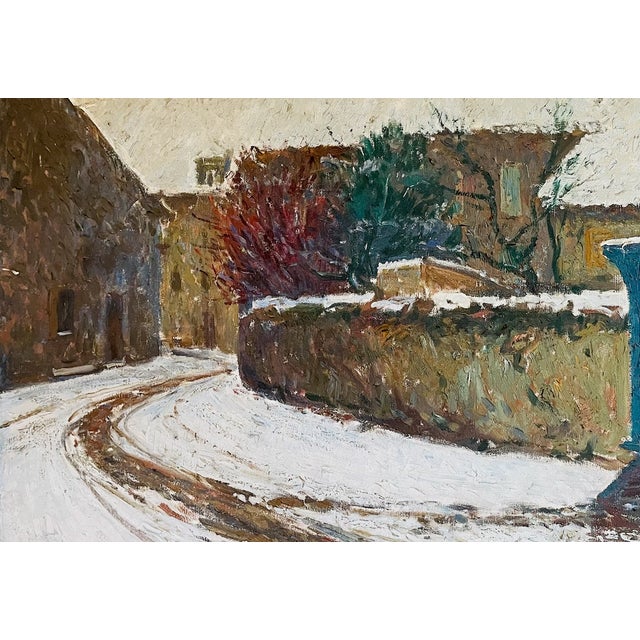 Blue 1930s Fernand Alexis Lambert Impressionist FrenchCountry Signed Oil on Canvas Original Frame For Sale - Image 8 of 18