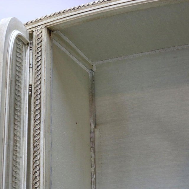 French Provincial Louis XVI Style Three-Door China Cabinet C1920 For Sale - Image 10 of 18