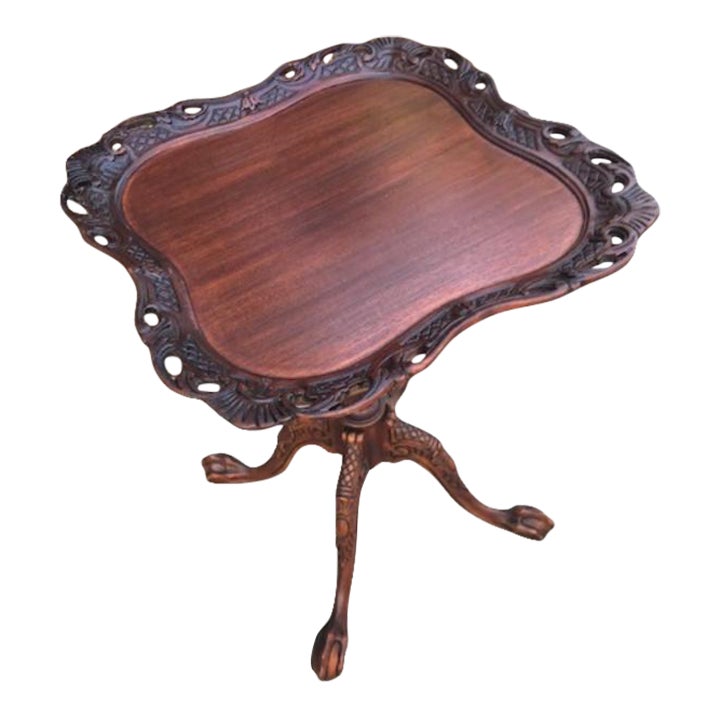 Mid 20th Century Mid Century Square Pie Crust End Table Chairish