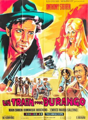1947 Vintage French Movie Poster, Un Train Pour Durango