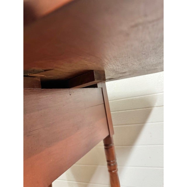 Antique American Sheraton 2 Drawer Dropleaf Cherry Work Table For Sale In Boston - Image 6 of 11