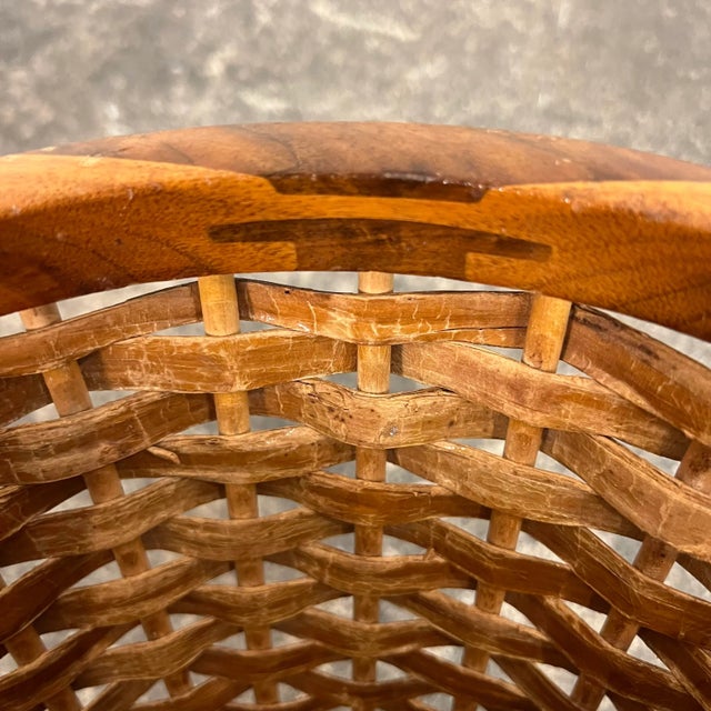 Mid 20th Century Rude Osolnik Danish American Modern Woven Wastebasket For Sale - Image 5 of 12