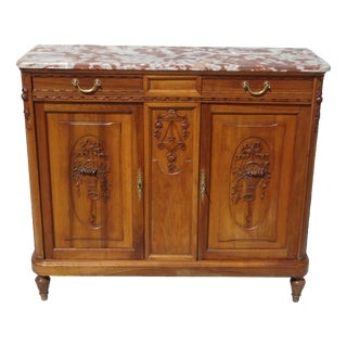 Art Deco Buffet in Walnut and Aleppo Breccia, 1920s For Sale