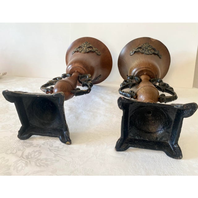 Neoclassical Borghese Style Metal Vases Pair Vintage For Sale In Denver - Image 6 of 10