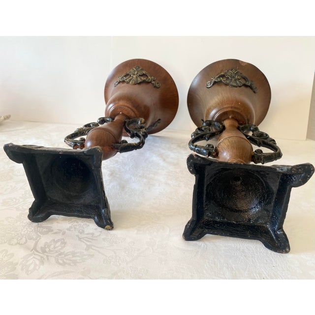 Vintage Pair of Neoclassical Borghese Style Metal Vases For Sale In Denver - Image 6 of 10