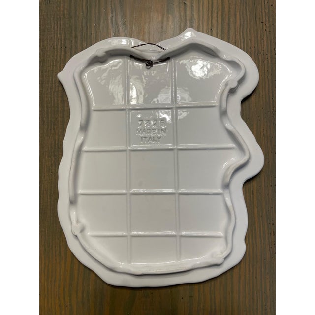 1970s Italian Majolica Fern and Mushroom Trivet or Wall Decor For Sale - Image 9 of 12