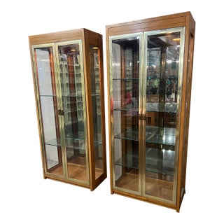 Brass Vitrine Etagere Display Cabinet. For Sale