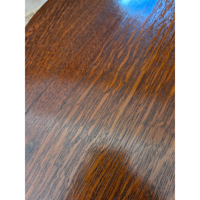 Antique English Table Drop Leaf Gateleg Barley Twist Oak Medium End Table Oval For Sale - Image 13 of 17