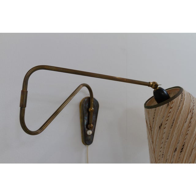 Danish Articulating Brass Wall Light, Denmark, 1940s For Sale - Image 6 of 18