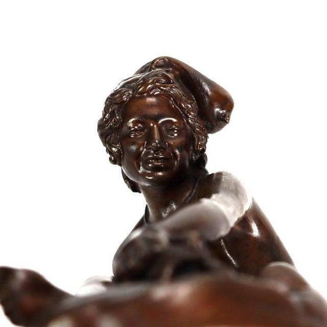Antique French Barbedenne Fondeur Bronze Figure “Neopolitan Fisherboy” C1890 For Sale - Image 4 of 10