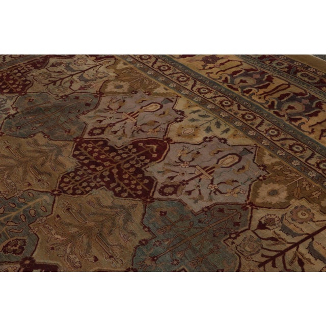 Textile Hand-Knotted Antique Amritsar Rug Gold Red All Over Floral Pattern For Sale - Image 7 of 9